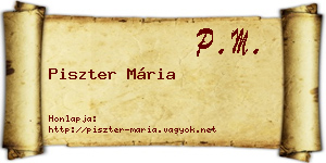 Piszter Mária névjegykártya