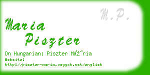 maria piszter business card